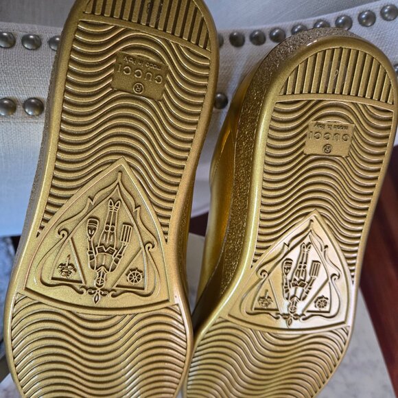 GUCCI NAPPA SILK GG LEATHER SNEAKER - SIZE 8 - Picture 9 of 12